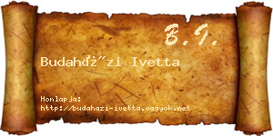 Budaházi Ivetta névjegykártya